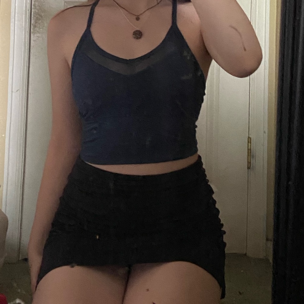 Gaiam blue bra top
